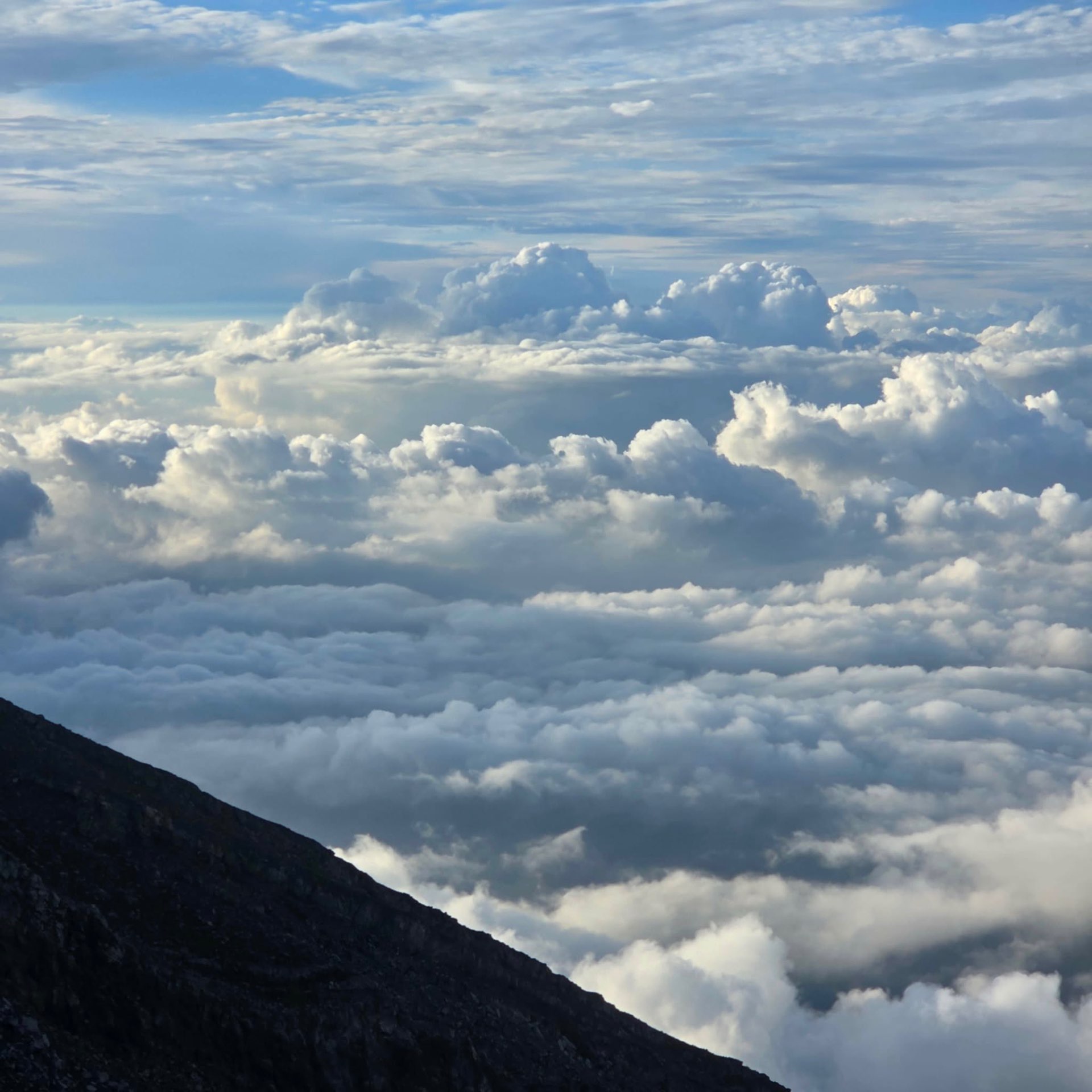 Cloudscape from the upper slopes of Mount Fuji.