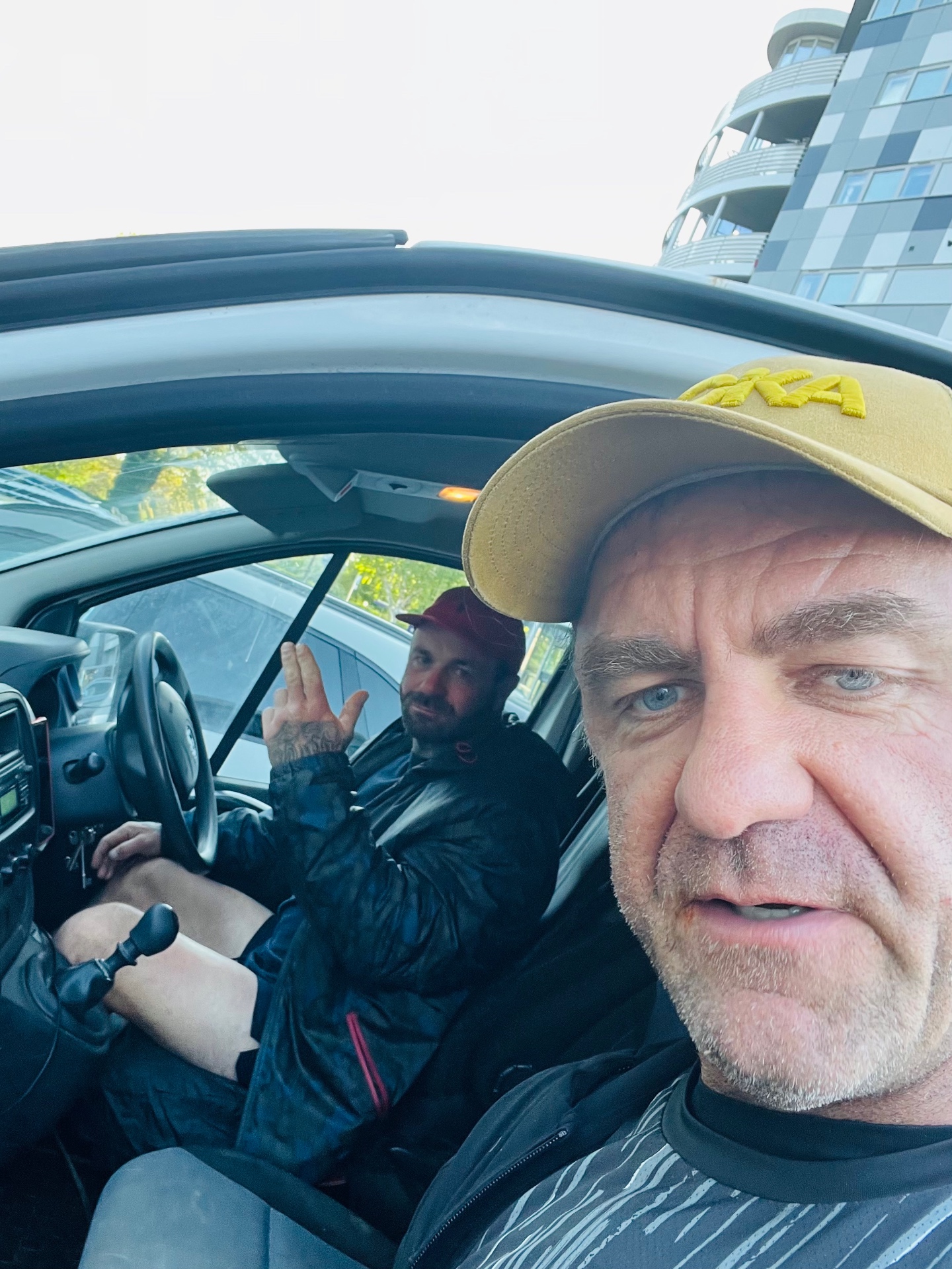 A quiet conversation in the car, the kind Sidekick has every day.